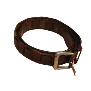 Sonoma Geometric Accent Brown Leather Belt
